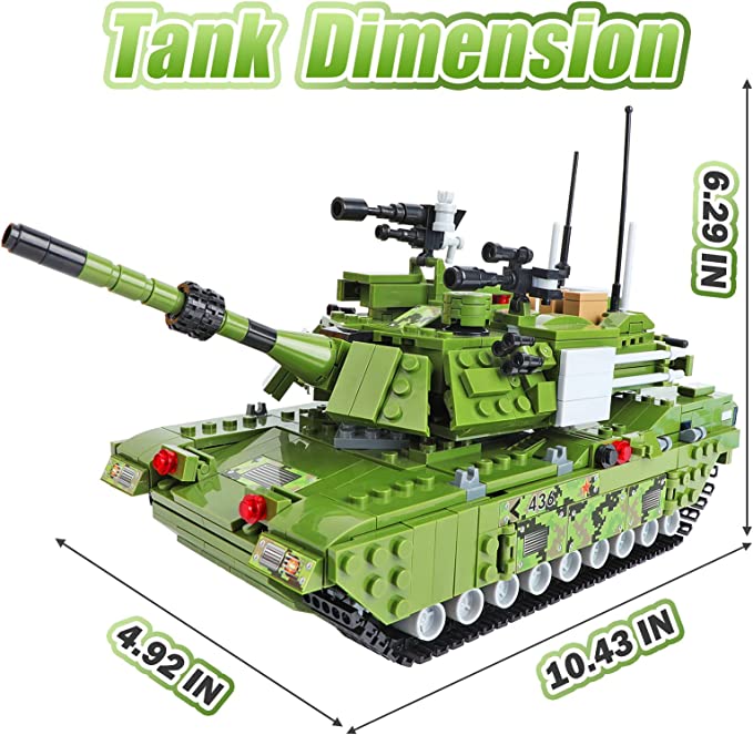 Exercise N Play Army Military Tank Block Building Sets - 952 Pcs