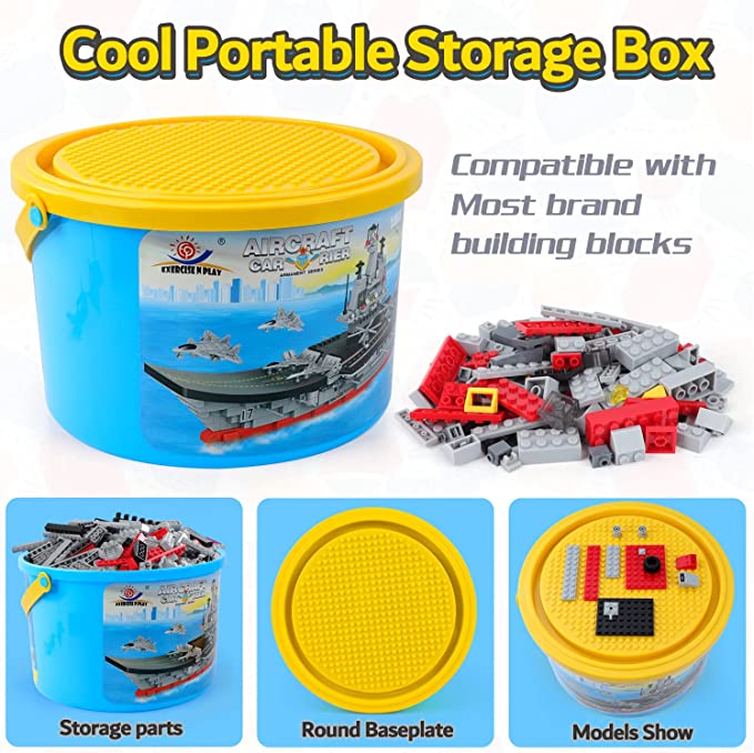 Exercise N Play Navy Aircraft Carriers Bricks Blocks Sets - 1131 Pcs