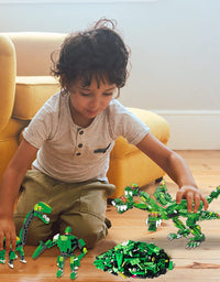 Exercise N Play Green Dinosaur Block Building Sets - 876 Pcs