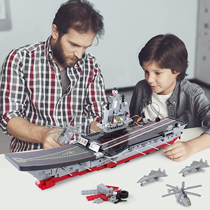 Exercise N Play Navy Aircraft Carriers Bricks Blocks Sets - 1131 Pcs