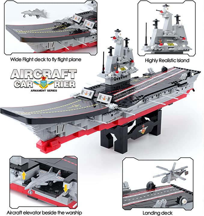 Exercise N Play Navy Aircraft Carriers Bricks Blocks Sets - 1131 Pcs