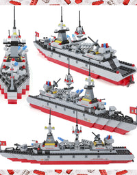 Exercise N Play Military Guided Missile Destroyer Toy Bricks - 1220 Pcs