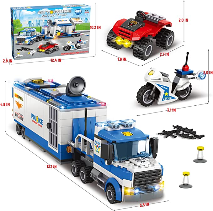 Exercise N Play Police Truck Bank Brick Sets - 483 Pcs
