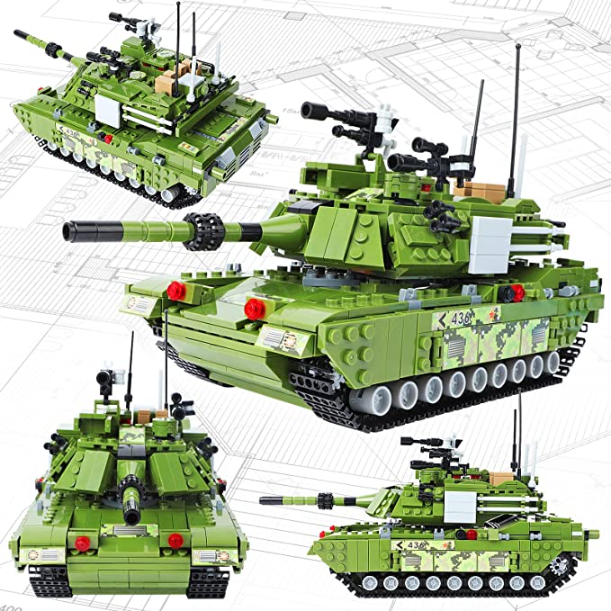 Exercise N Play Army Military Tank Block Building Sets - 952 Pcs