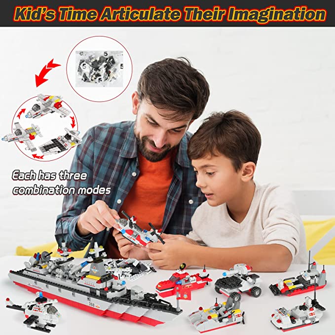 Exercise N Play Navy Destroyer Ships Blocks Toy - 630 Pcs