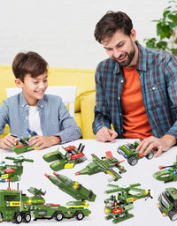 Exercise N Play Army Military Missiles Vehicle Blocks Bricks Set - 1382 Pcs