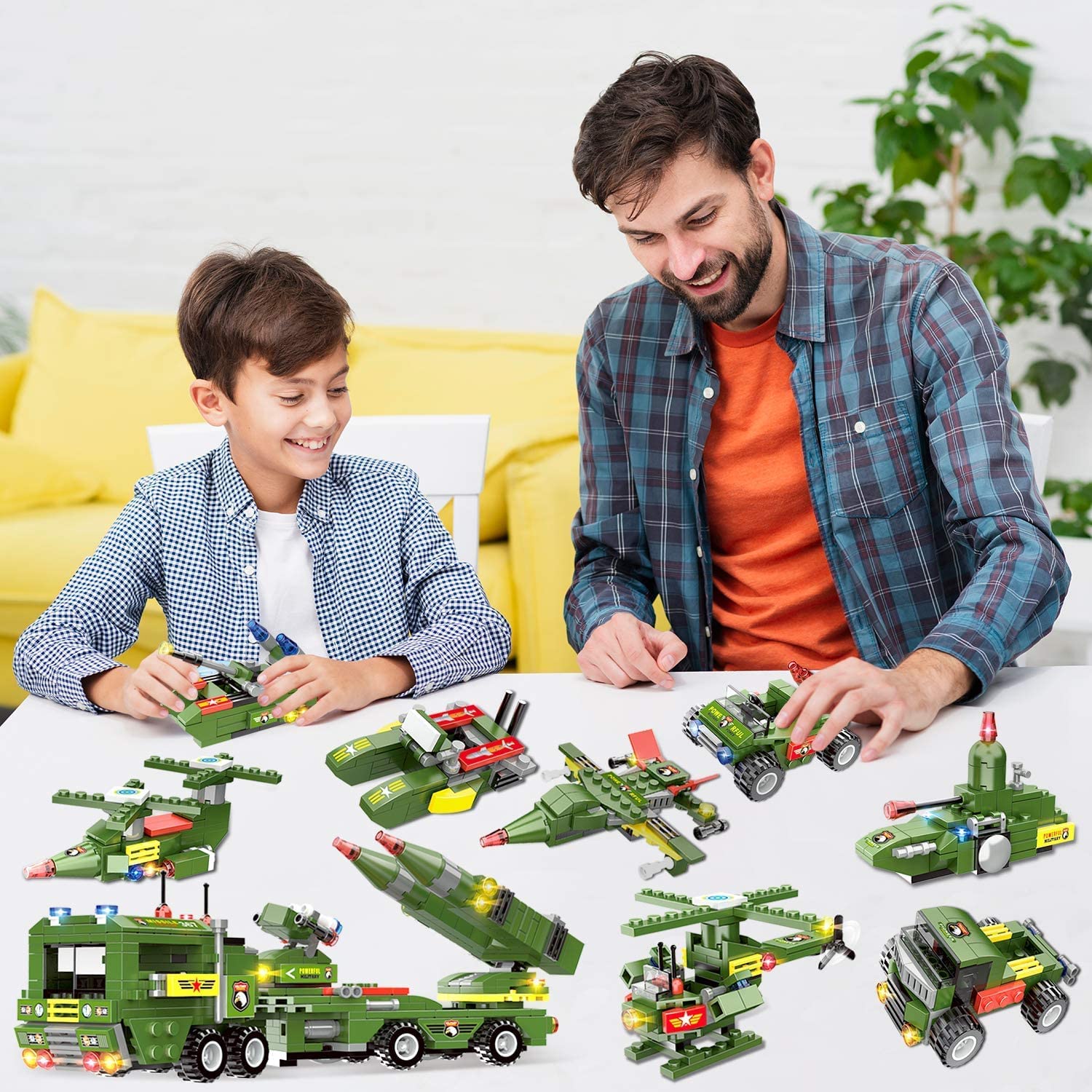 Exercise N Play Army Military Missiles Vehicle Blocks Bricks Set - 1382 Pcs