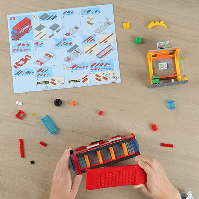 Exercise N Play Building London Tours Buses Mini Bricks Set - 458 Pcs