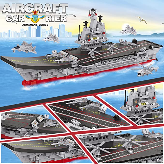 Exercise N Play Navy Aircraft Carriers Bricks Blocks Sets - 1131 Pcs