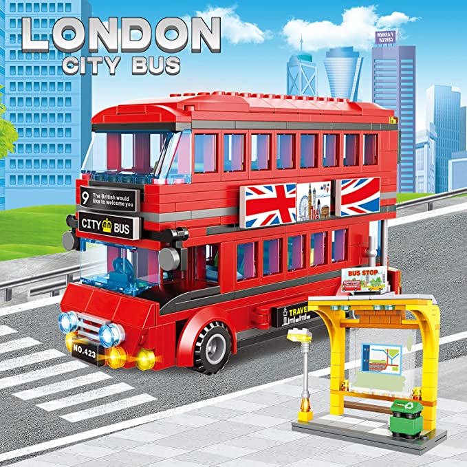 Exercise N Play Building London Tours Buses Mini Bricks Set - 458 Pcs