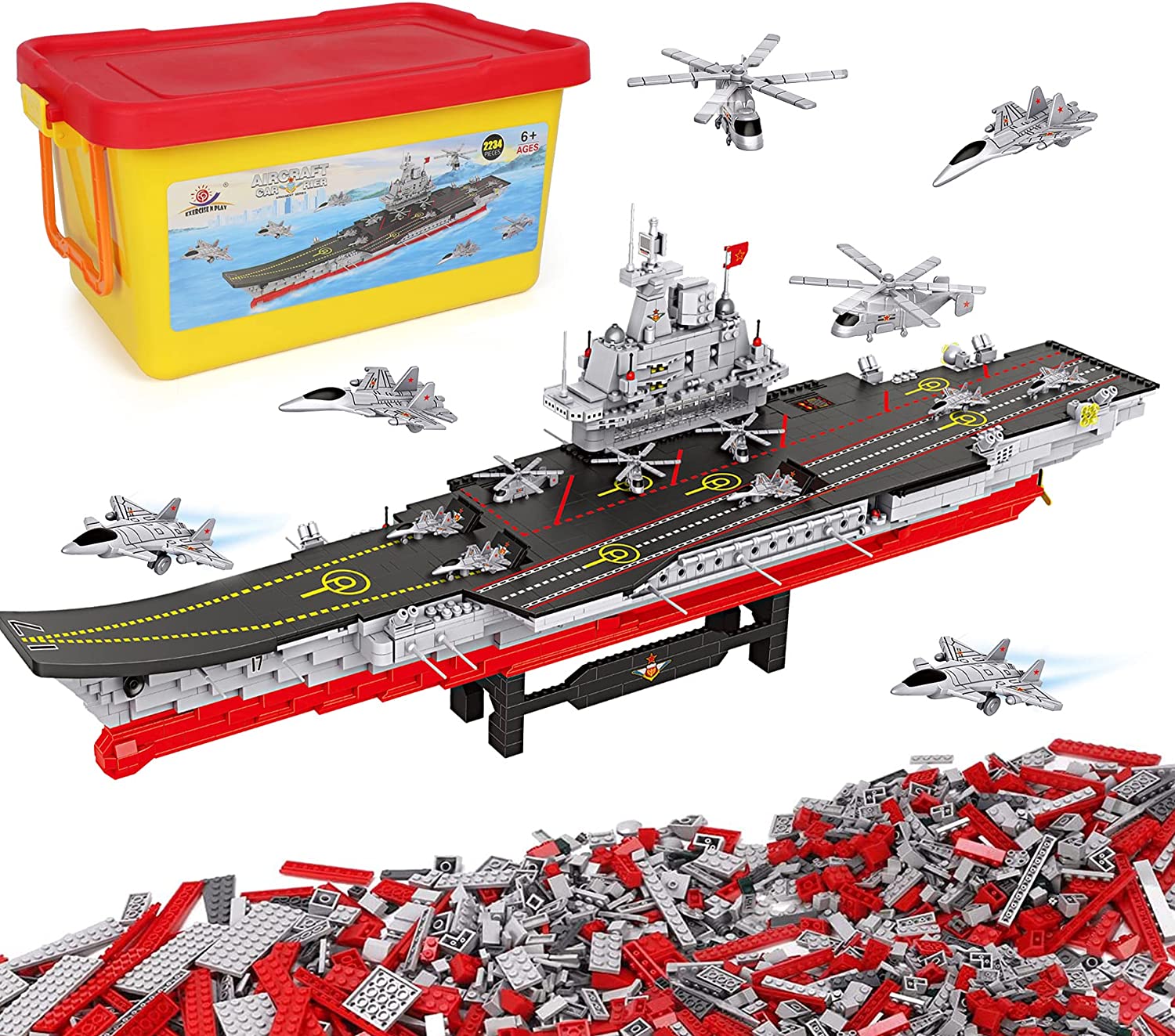Exercise N Play Navy Mega Aircraft Carriers Brick Set - 2234 Pcs