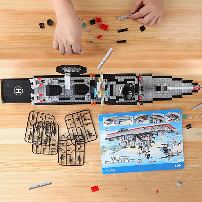 Exercise N Play Navy Battle Cruiser Ship Brick Sets - 1163 Pcs