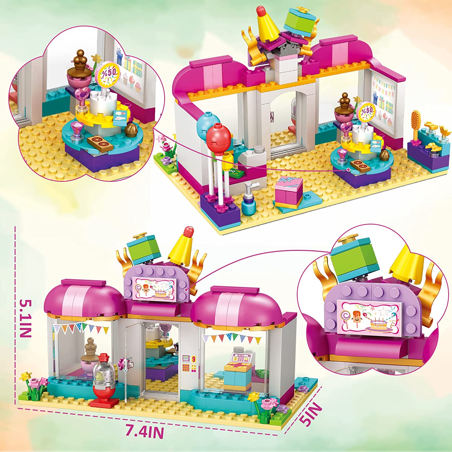 Exercise N Play City Cake Shop Building Bricks Toys - 1023 Pcs