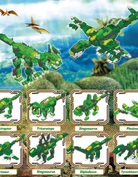 Exercise N Play Green Dinosaur Block Building Sets - 876 Pcs