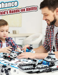 Exercise N Play Navy Military Battleship Brick Building Sets - 796 Pcs