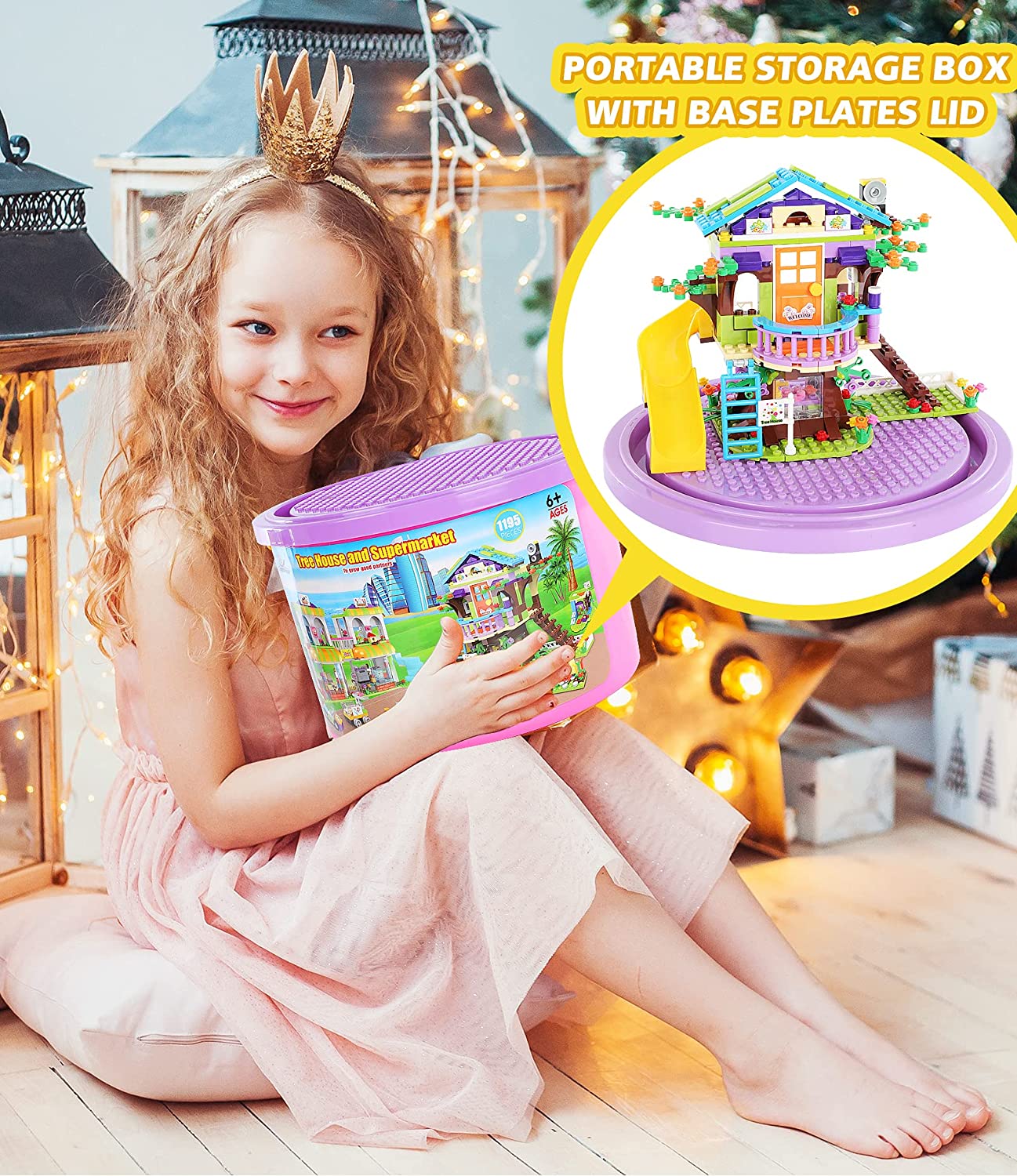 Exercise N Play Treehouse & Grocery Store 2 IN 1 Toy Blocks Construction Set - 1195 Pcs