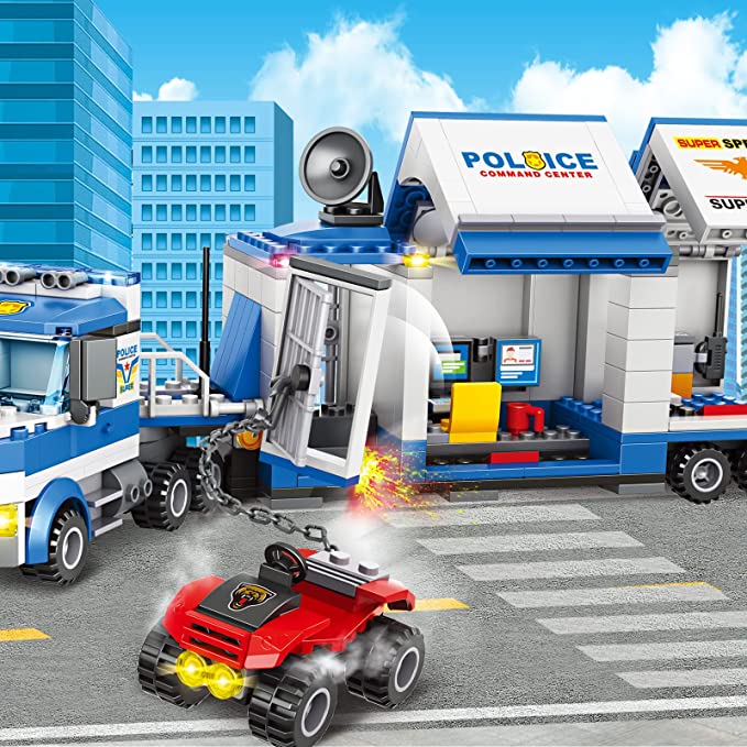 Exercise N Play Police Truck Bank Brick Sets - 483 Pcs