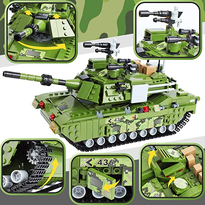Exercise N Play Army Military Tank Block Building Sets - 952 Pcs