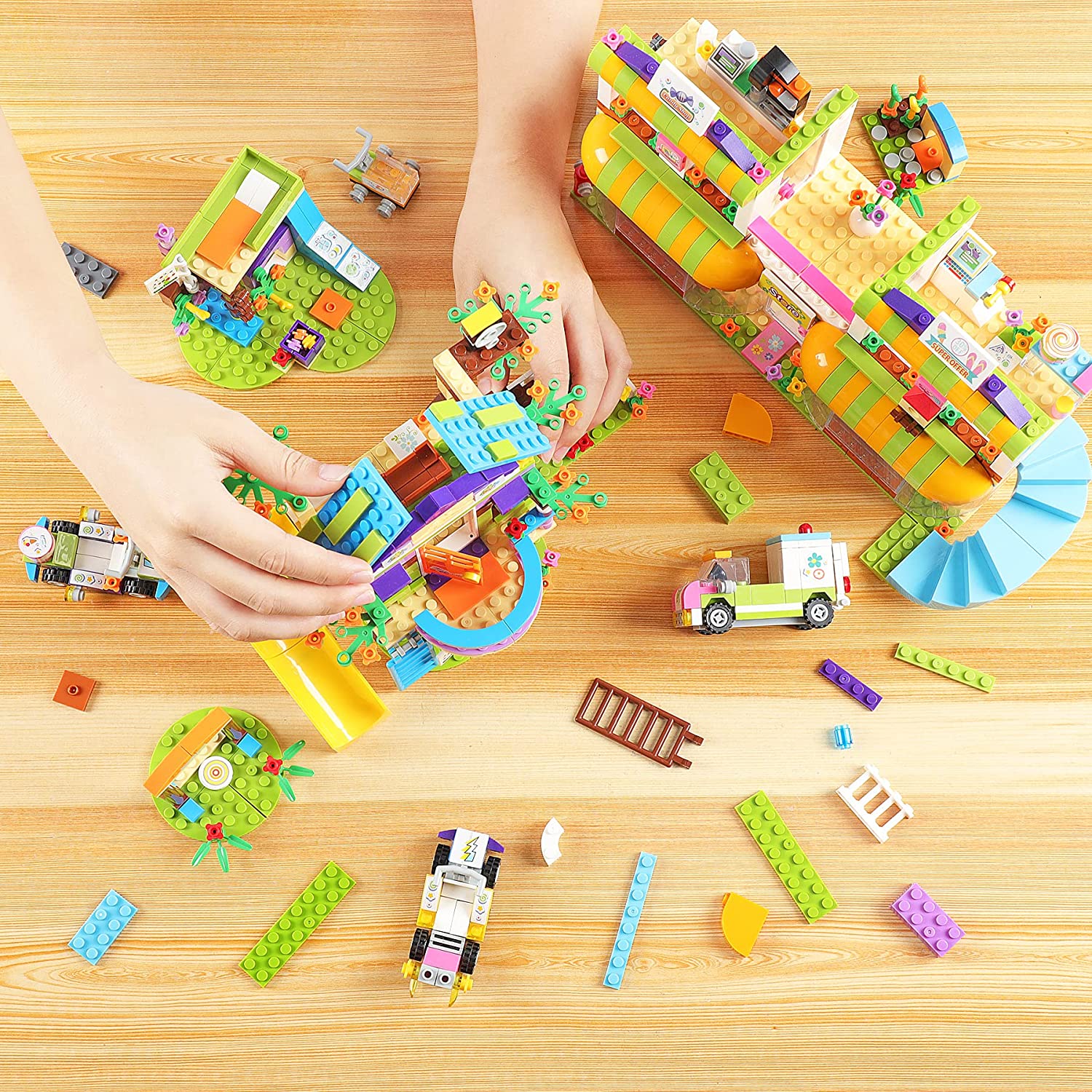 Exercise N Play Treehouse & Grocery Store 2 IN 1 Toy Blocks Construction Set - 1195 Pcs