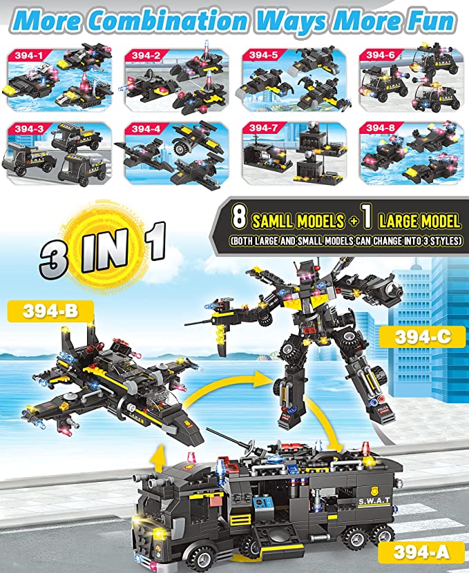 Exercise N Play SWAT Small Mecha Building Blocks - 1006 Pcs