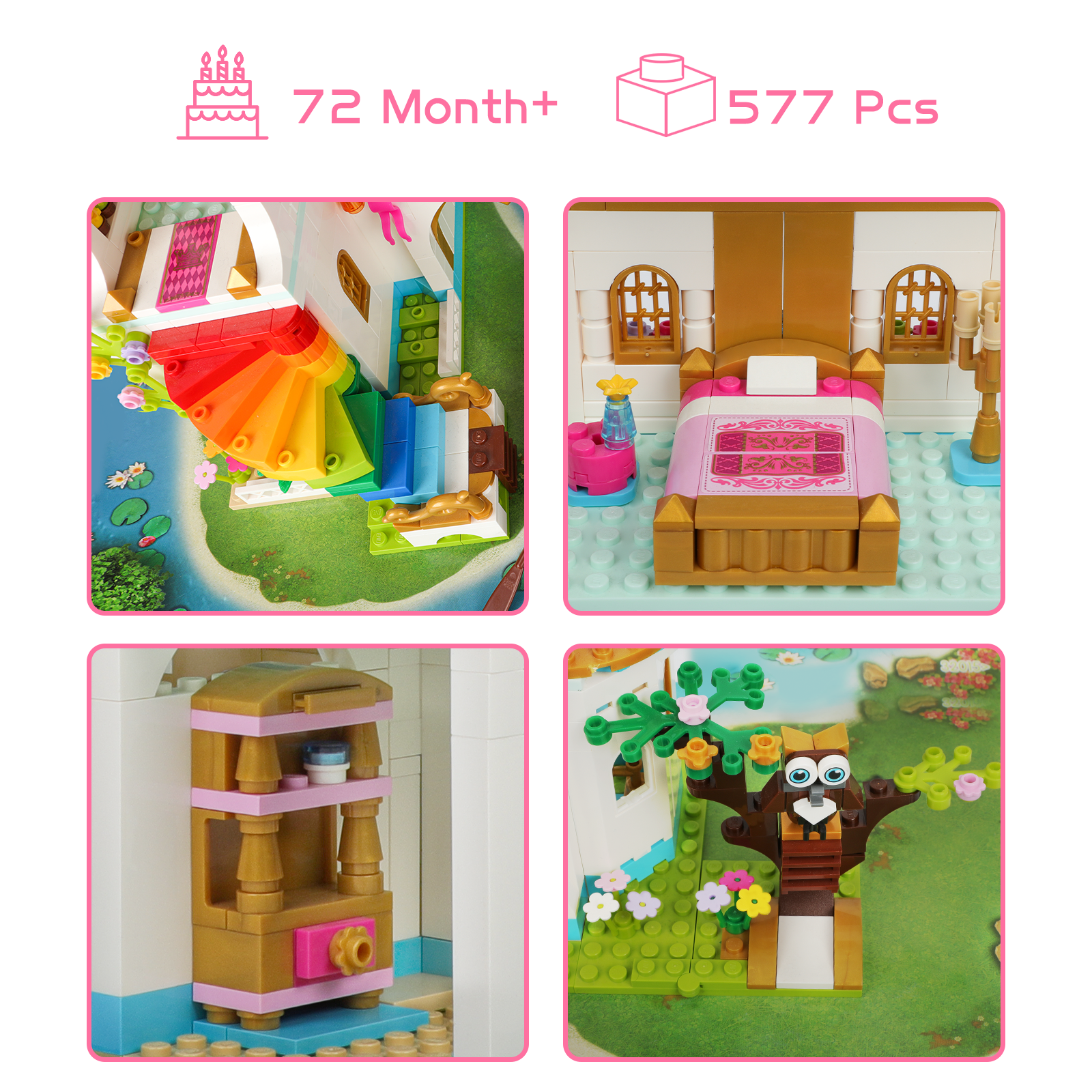 Exercise N Play Princess Castle Construction Toys - 577 Pcs