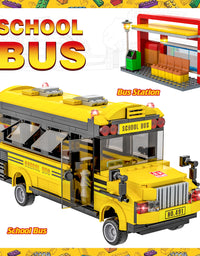 Exercise N Play City School Bus Small Building Blocks Sets - 488 Pcs
