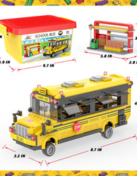Exercise N Play City School Bus Small Building Blocks Sets - 488 Pcs