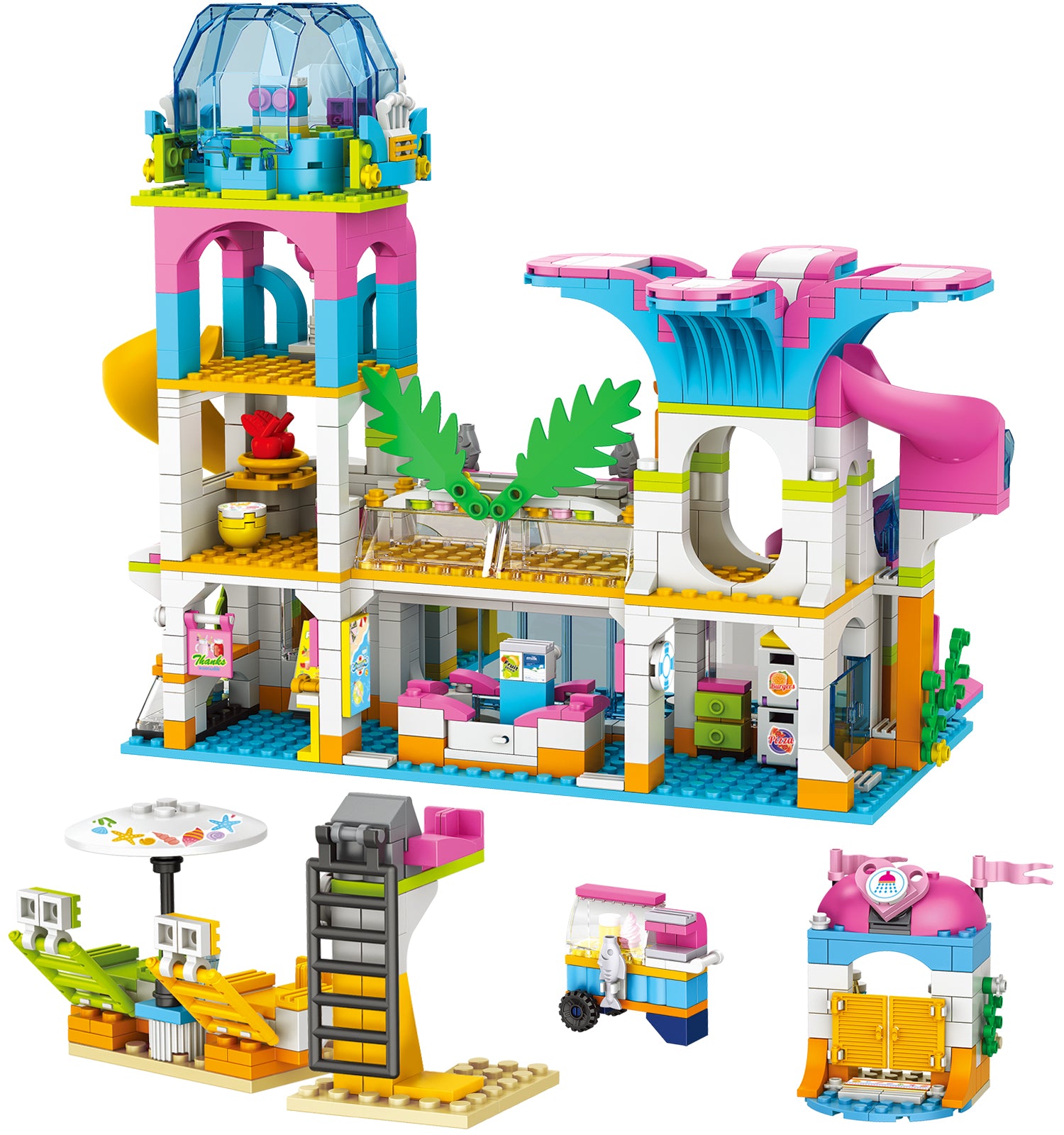 Exercise N Play Poolside Paradise Bricks Blocks Set - 875 Pcs