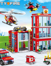 Exercise N Play Fire Station Kids Small Building Blocks Toys Set - 744 Pcs
