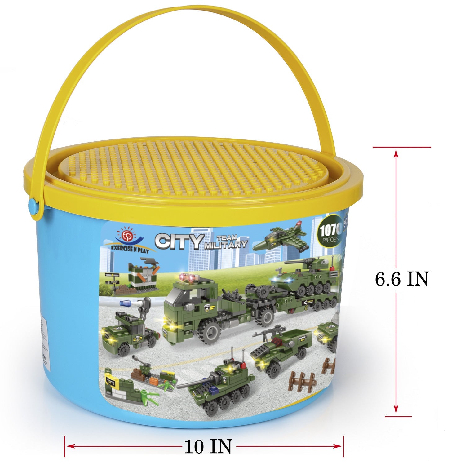 Exercise N Play Military Tank Transport Vehicle Blocks For Toddlers - 990 Pcs