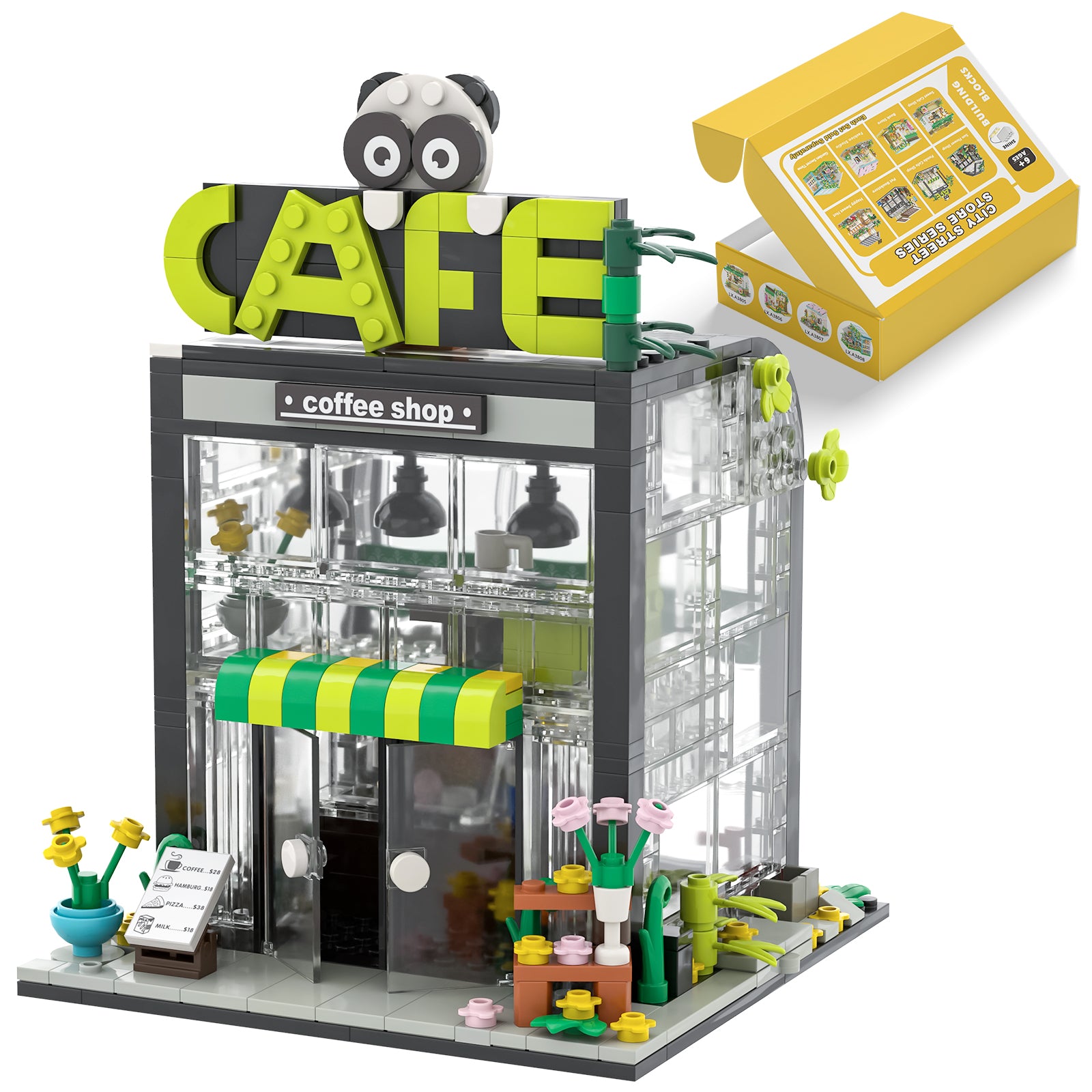 Exercise N Play Coffee Shop Mini Building Blocks Bricks Set - 589Pcs