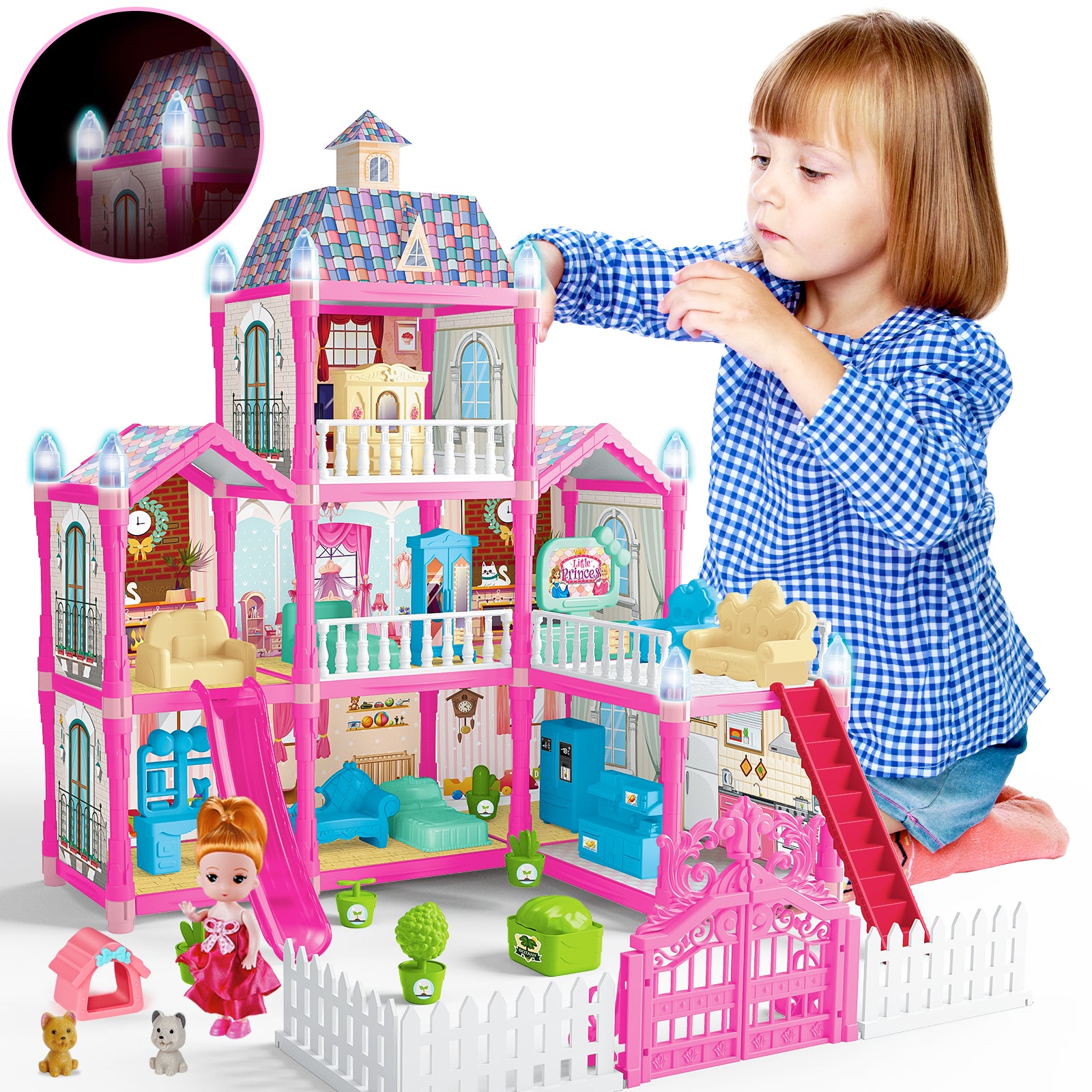 Exercise N Play Large Doll House Toddler Toys - 215 Pcs