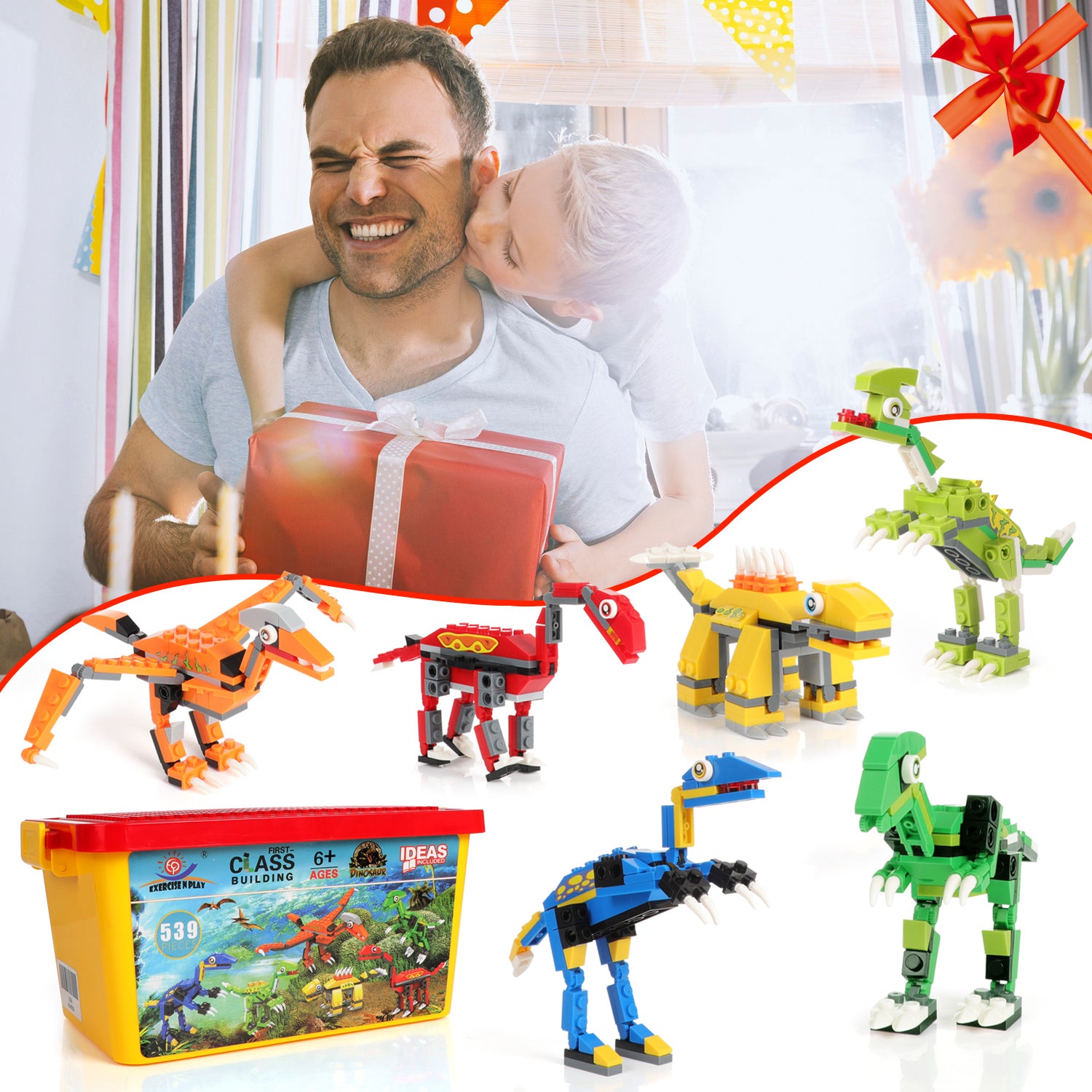 Exercise N Play STEM Dinosaur Toys Set For Kids - 539 Pcs