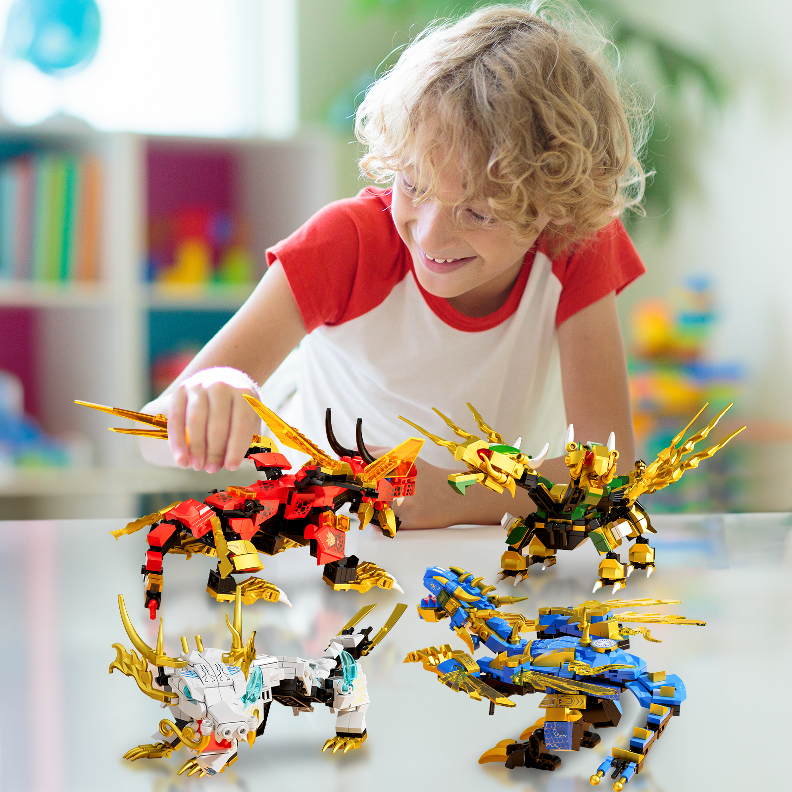 Exercise N Play Animal Mecha Toddler Building Bricks Toys - 1222 Pcs