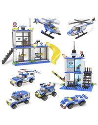 Exercise N Play Mini Police Station Brick Toy Sets - 808 Pcs
