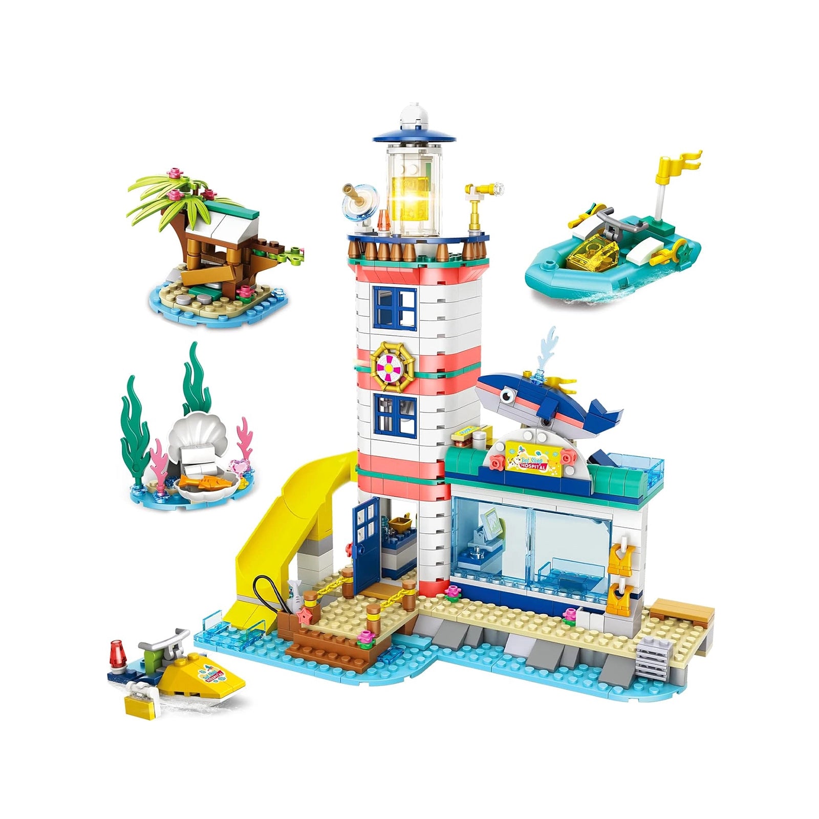 Exercise N Play Lighthouse Rescue Center Construction Toys - 723 Pcs