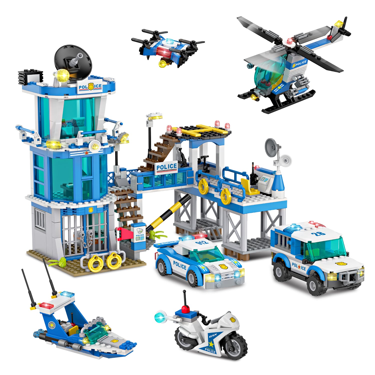 Exercise N Play Police Prison Island Blocks Bricks - 890 Pcs