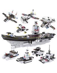 Exercise N Play Navy Aircraft Carriers Tiny Building Blocks Toys - 1320 Pcs
