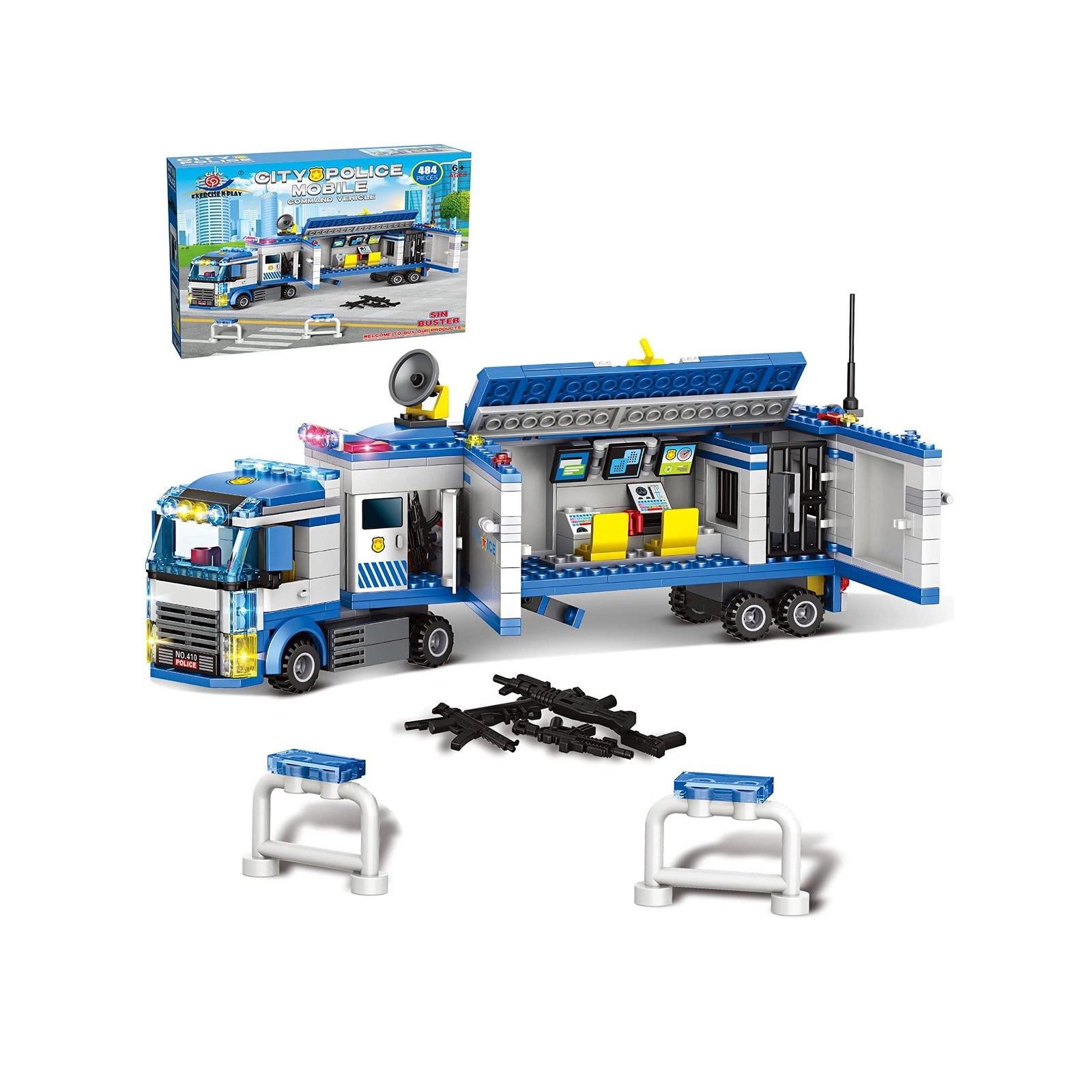 Exercise N Play Brick Minis Police Truck - 484 Pcs