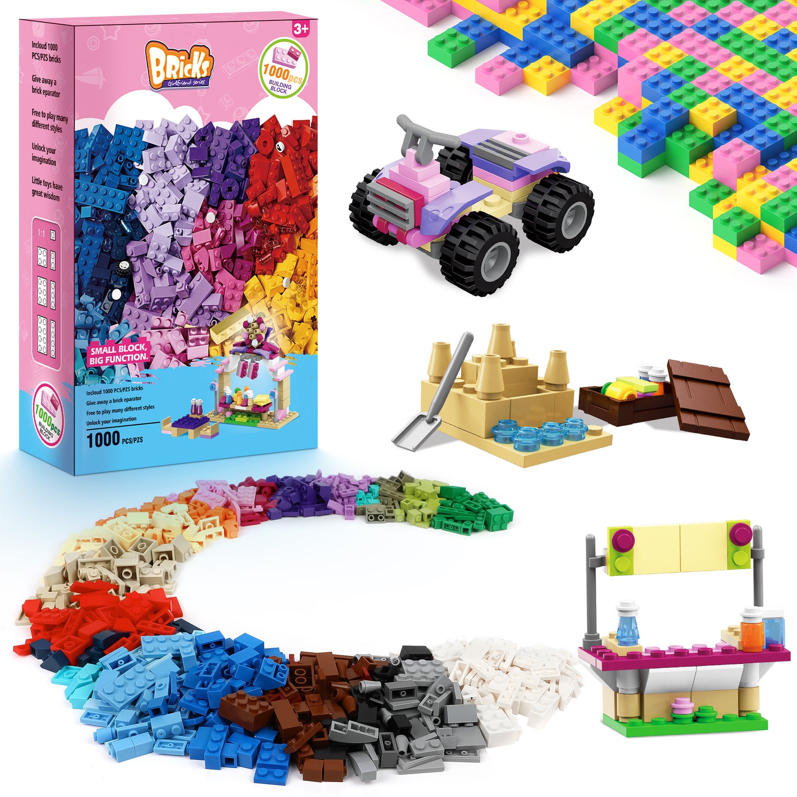 Exercise N Play 1000 Pcs MOC Toddlers Brick Toys