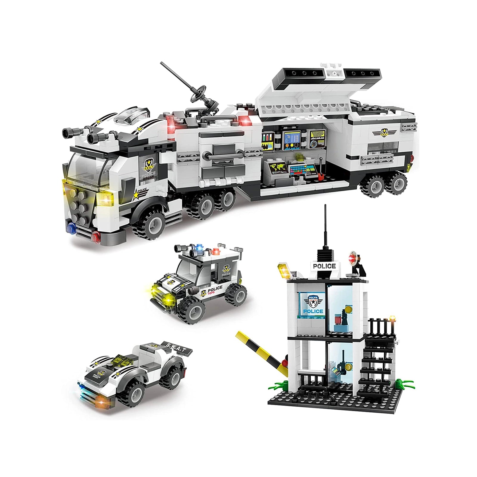 Exercise N Play SWAT Command Truck Block Building Sets - 853 Pcs