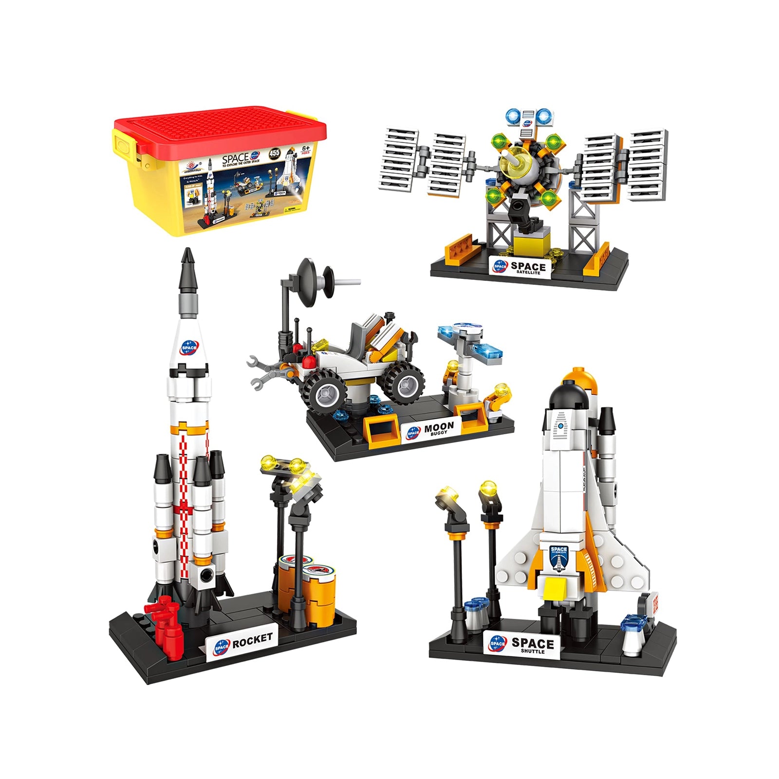 Exercise N Play Space Rocket Launch Center Brick Set - 455 Pcs