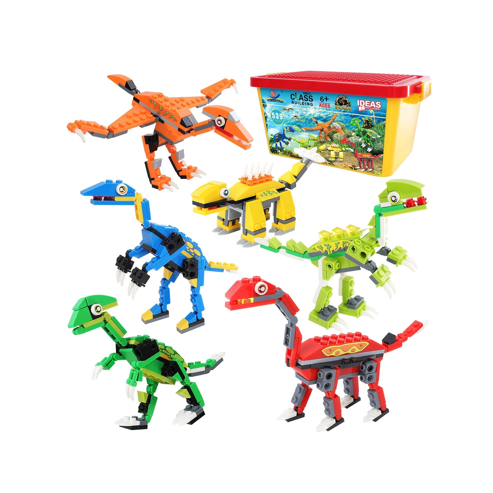 Exercise N Play STEM Dinosaur Toys Set For Kids - 539 Pcs