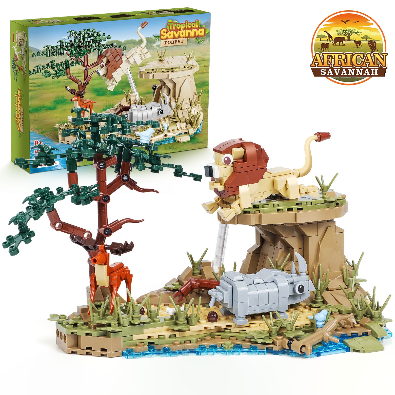 Exercise N Play African Wild Animal Building Block Sets - 755 Pcs