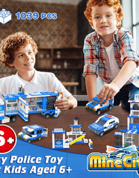 Exercise N Play Police Truck Toddler Blocks Toy Playset - 1039 Pcs
