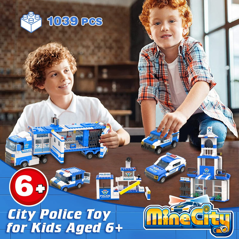 Exercise N Play Police Truck Toddler Blocks Toy Playset - 1039 Pcs