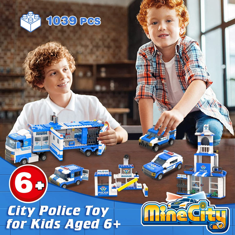 Exercise N Play Police Truck Toddler Blocks Toy Playset - 1039 Pcs