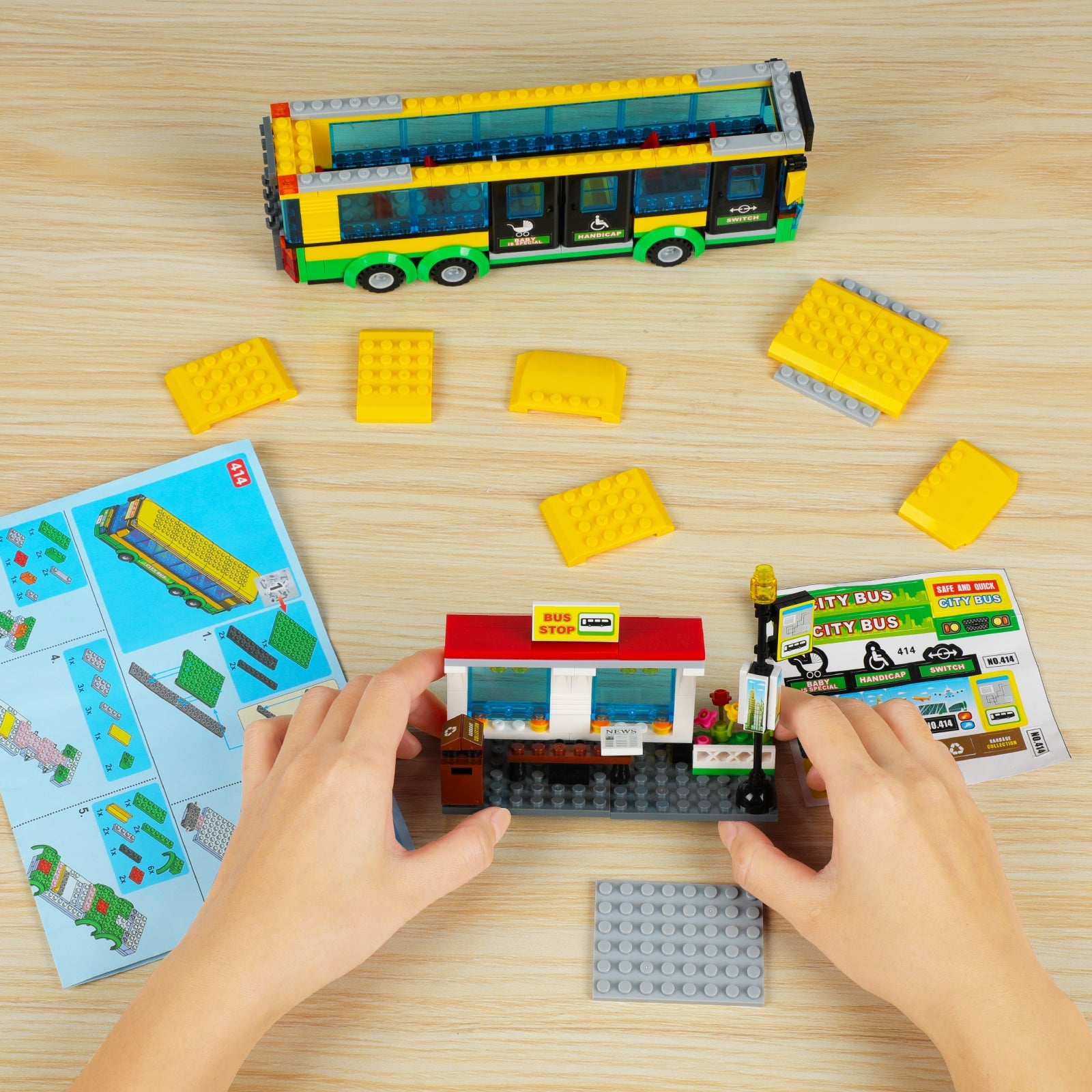 Exercise N Play City Bus Station Building Block Set - 386 Pcs