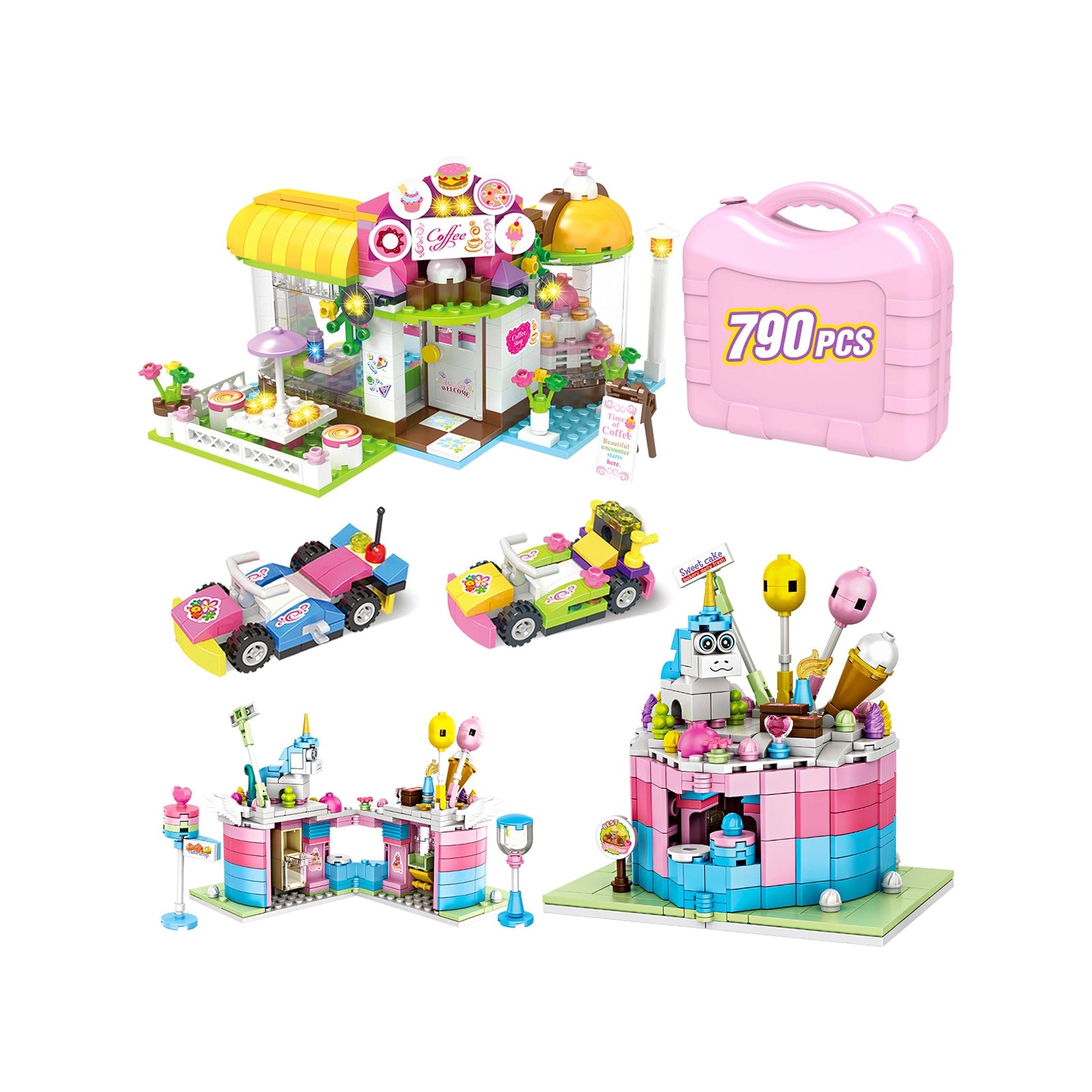 Exercise N Play Street Coffee & Cake Shop Construction Set - 790 Pcs