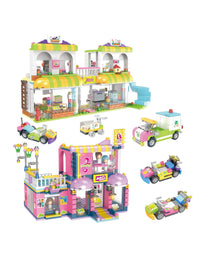 Exercise N Play Building Toy Barber Shop Mini Block Sets - 1294 Pcs
